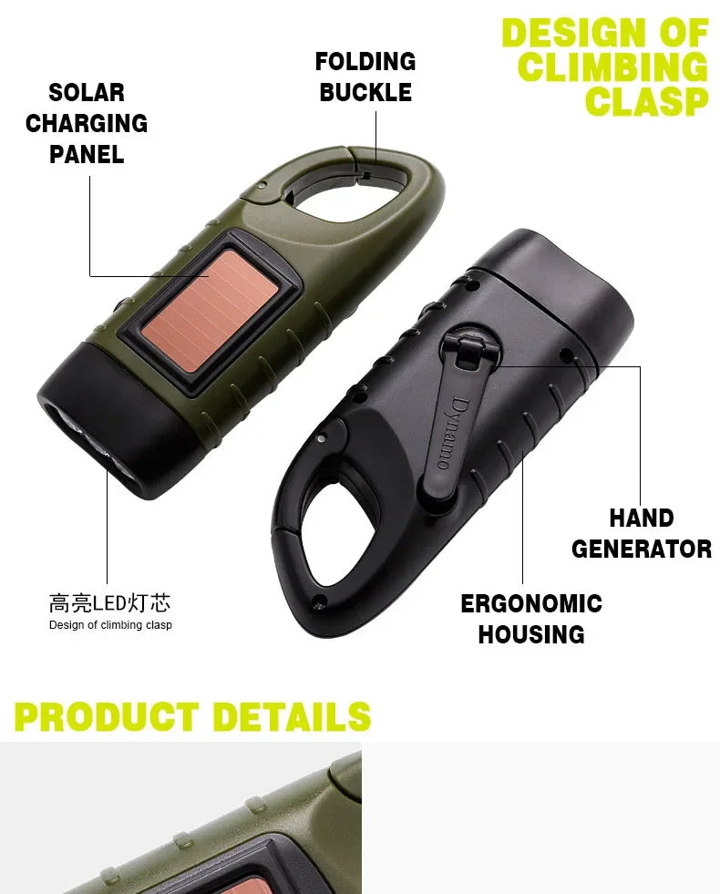 Waterproof Portable Solar LED Flashlight