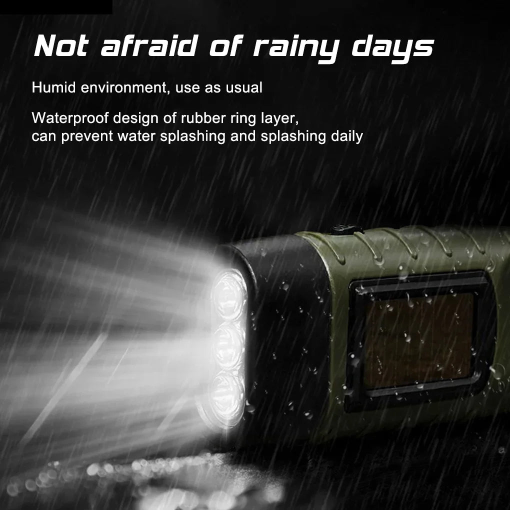 Waterproof Portable Solar LED Flashlight