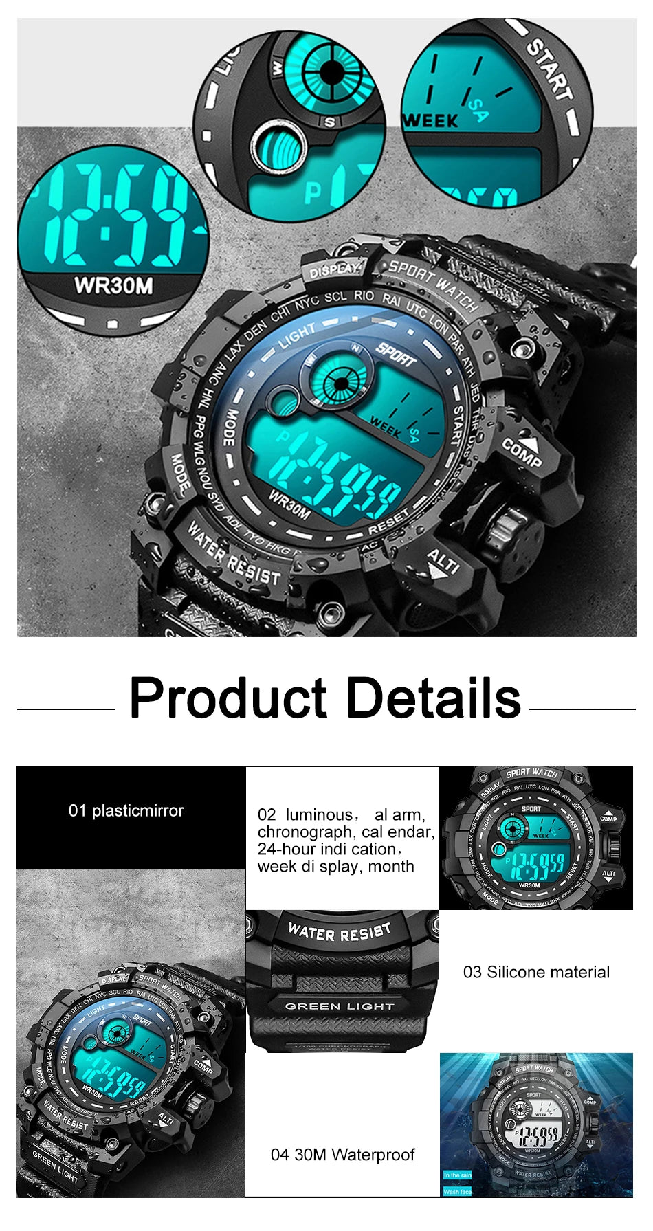 Digital Luminous Sport Watch