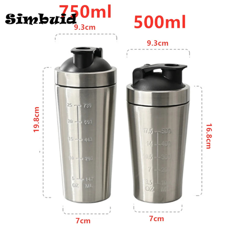 Stainless Steel Protein Powder Shaker Bottle