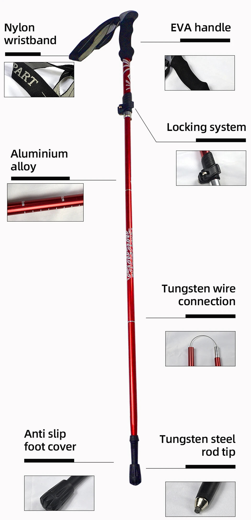 Carbon Steel Trekking Pole